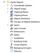 Guide objects in the navigator