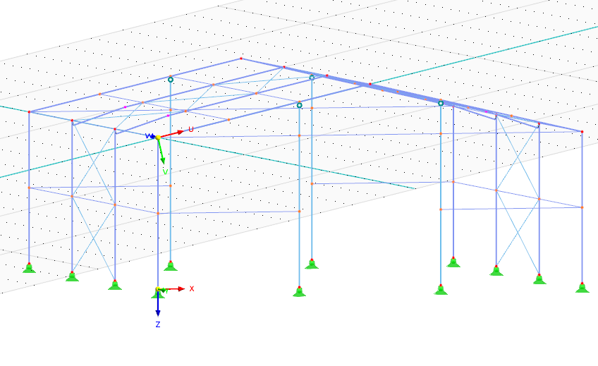 UVW Coordinate System in Roof Plane with Grid
