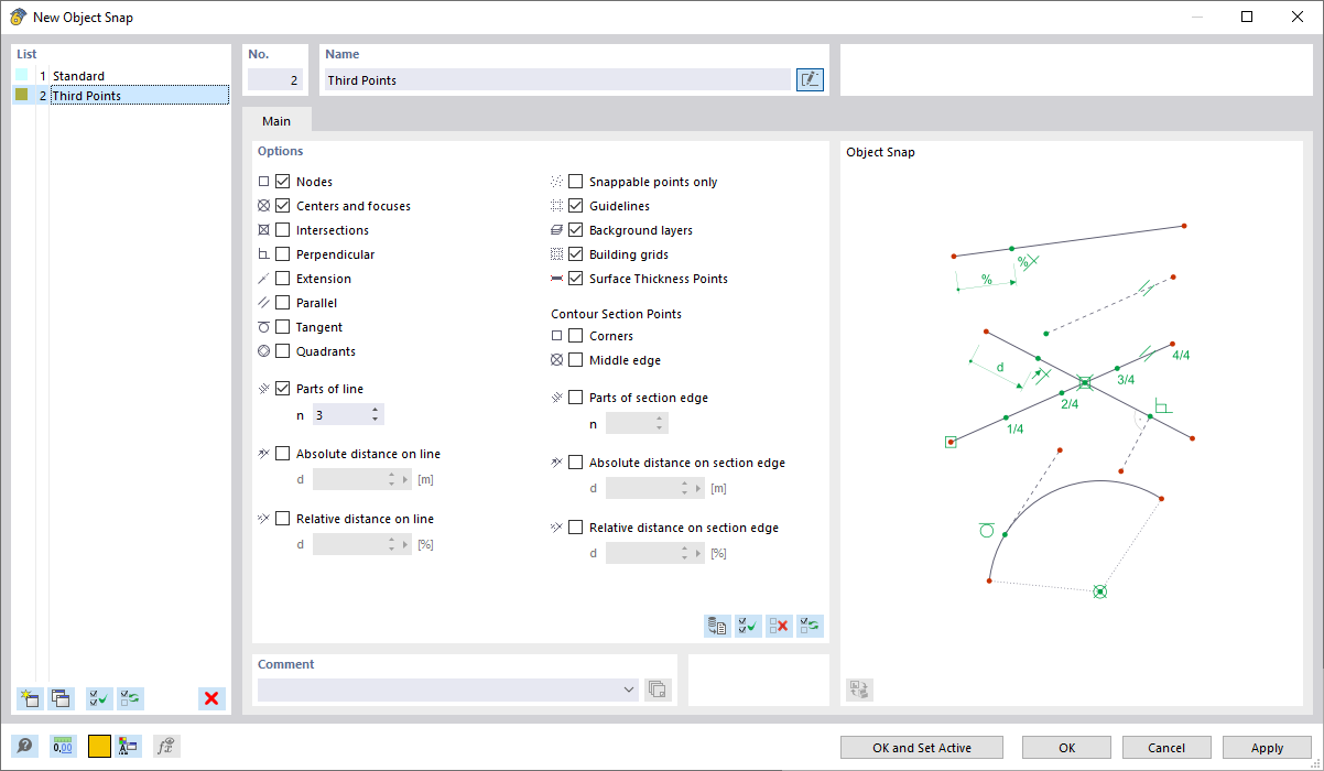 Dialog Box "New Object Snap"