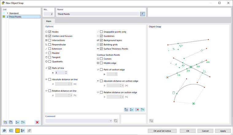 Dialog Box "New Object Snap"