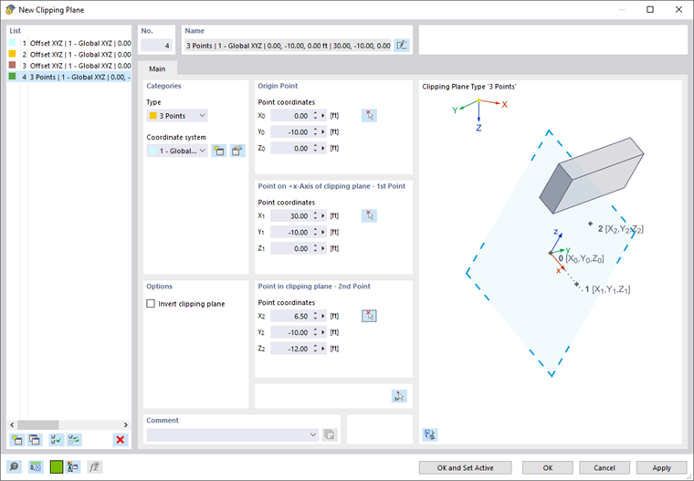 Dialog Box "New Clipping Plane"