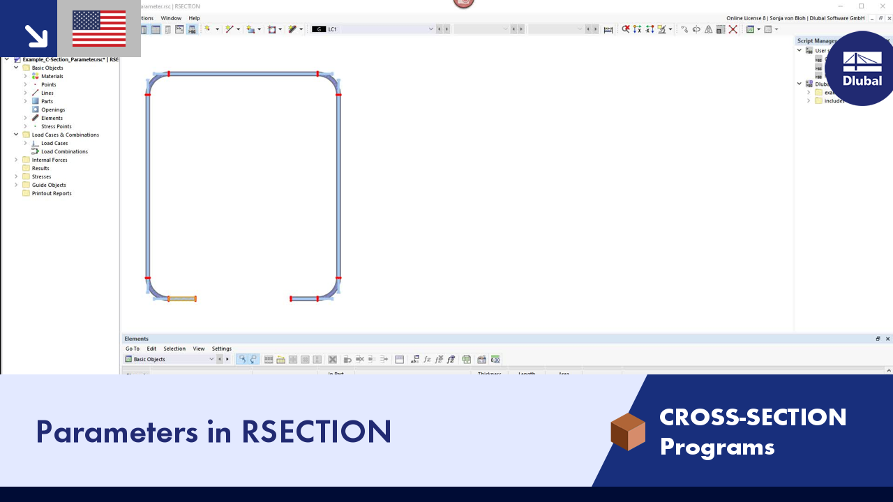 Parameters in RSECTION