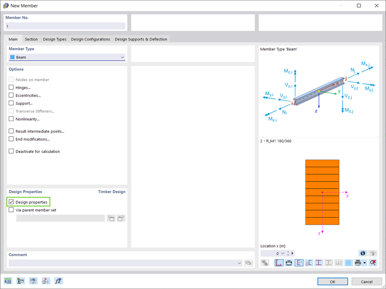 Checkbox interface for design properties