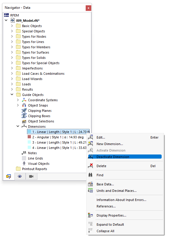 Show and Hide Dimensions Individually