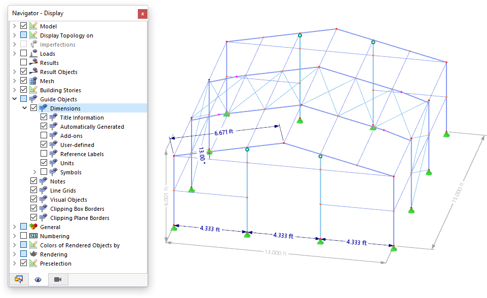 Showing and Hiding Dimensions
