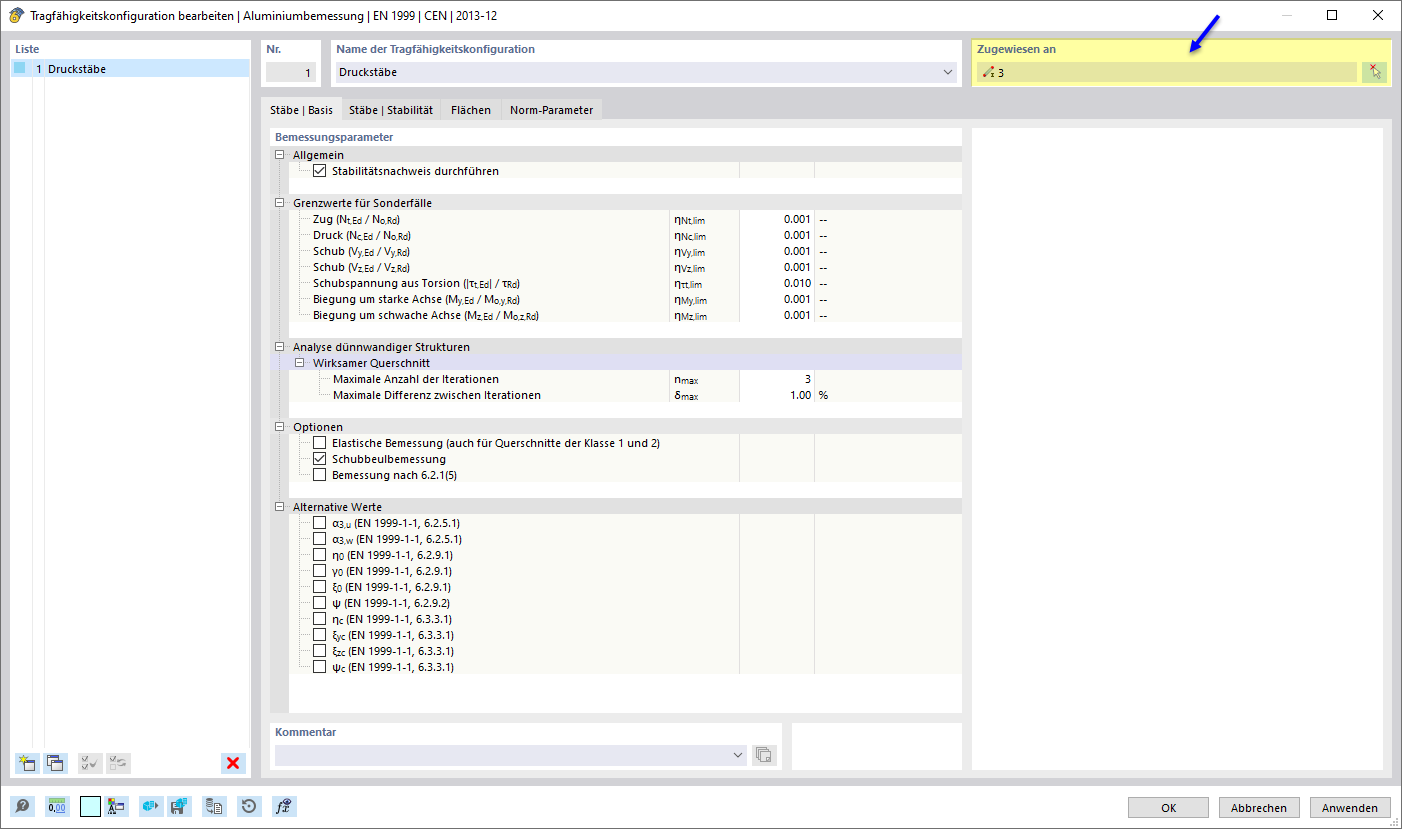 Assigning a configuration type in the "Ultimate Configuration" dialog box