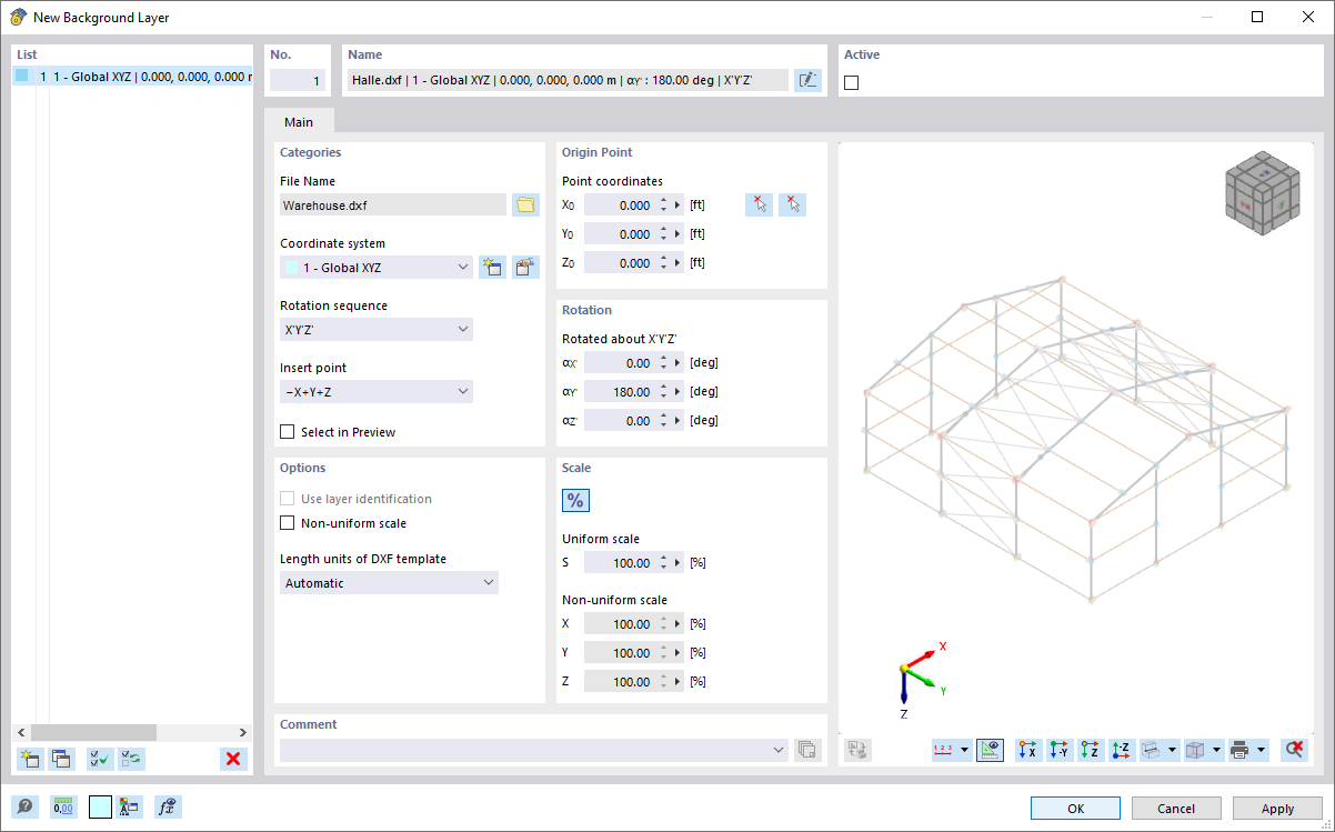 Dialog Box "New Background Layer"