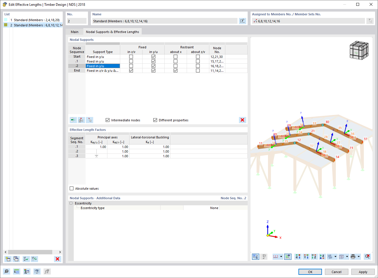 Defining Nodal Supports and Effective Lengths