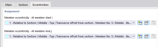 Member Eccentricities at Both Ends of Member