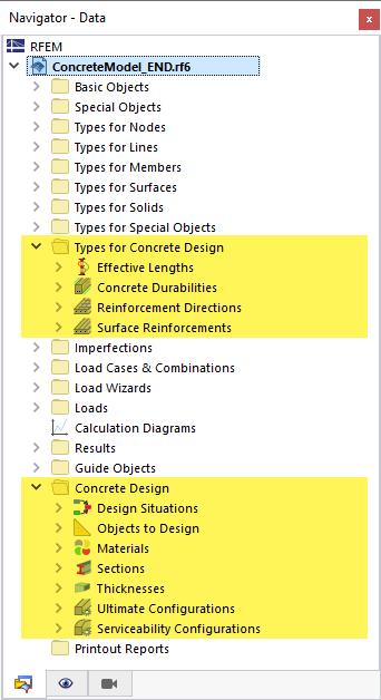 Concrete Design Categories in Navigator