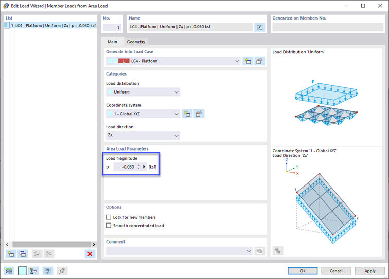 'New Load Wizard' dialog box