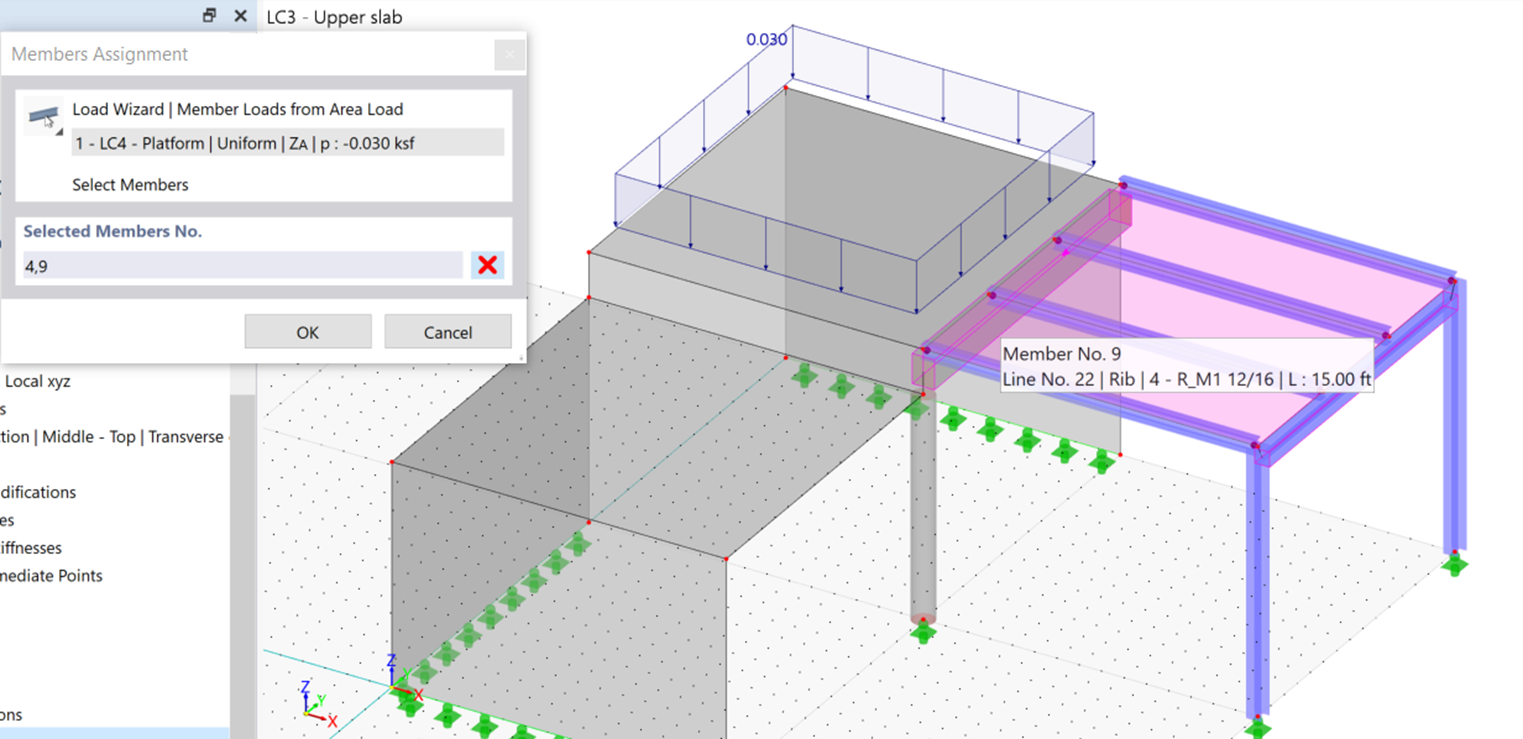 Selecting Downstand Beam and Frame Girder
