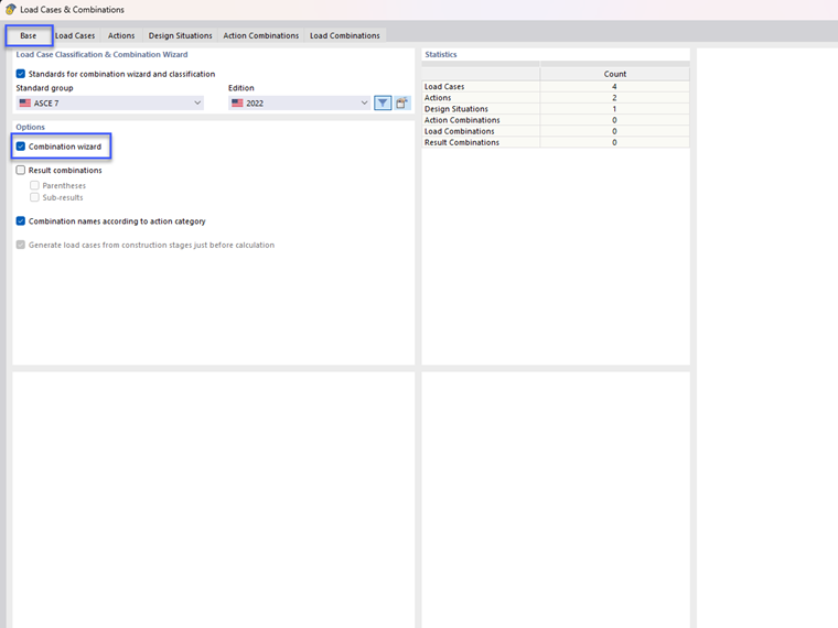 Activation of Combination Wizard in Tab "Main"