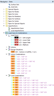 Load Cases and Combinations in Navigator