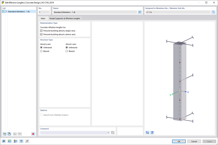 Dialog Box "New Effective Lengths"
