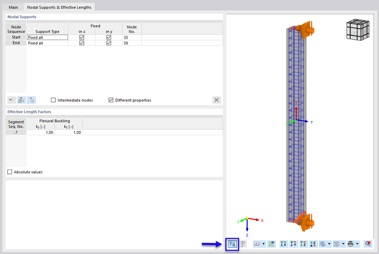 Defining Nodal Supports and Effective Lengths