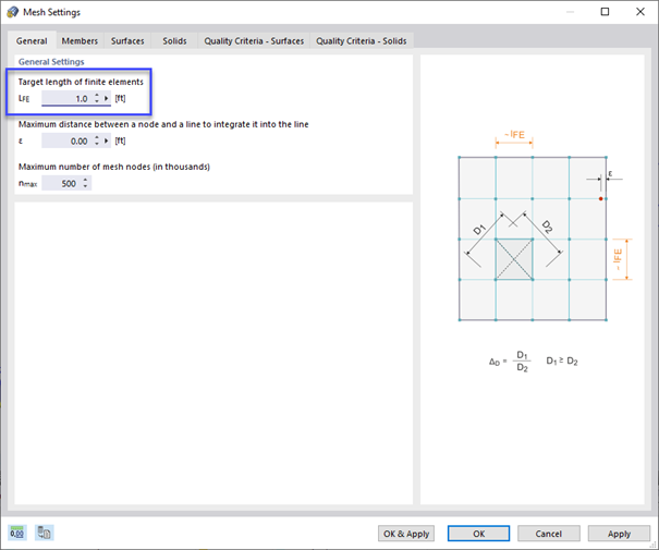 Adjusting Target Length of Finite Elements