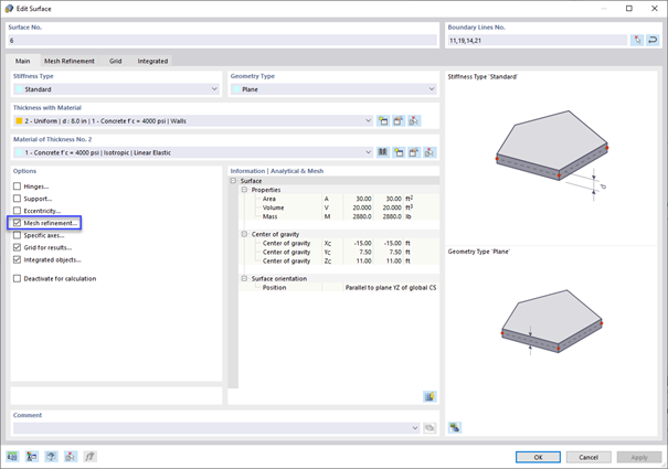 Activating "Mesh Refinement" for Surface