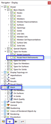 Deactivating Nodal Mesh Refinements and Mesh in "Navigator - Display"