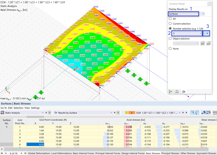 Selecting Surface Results by Number