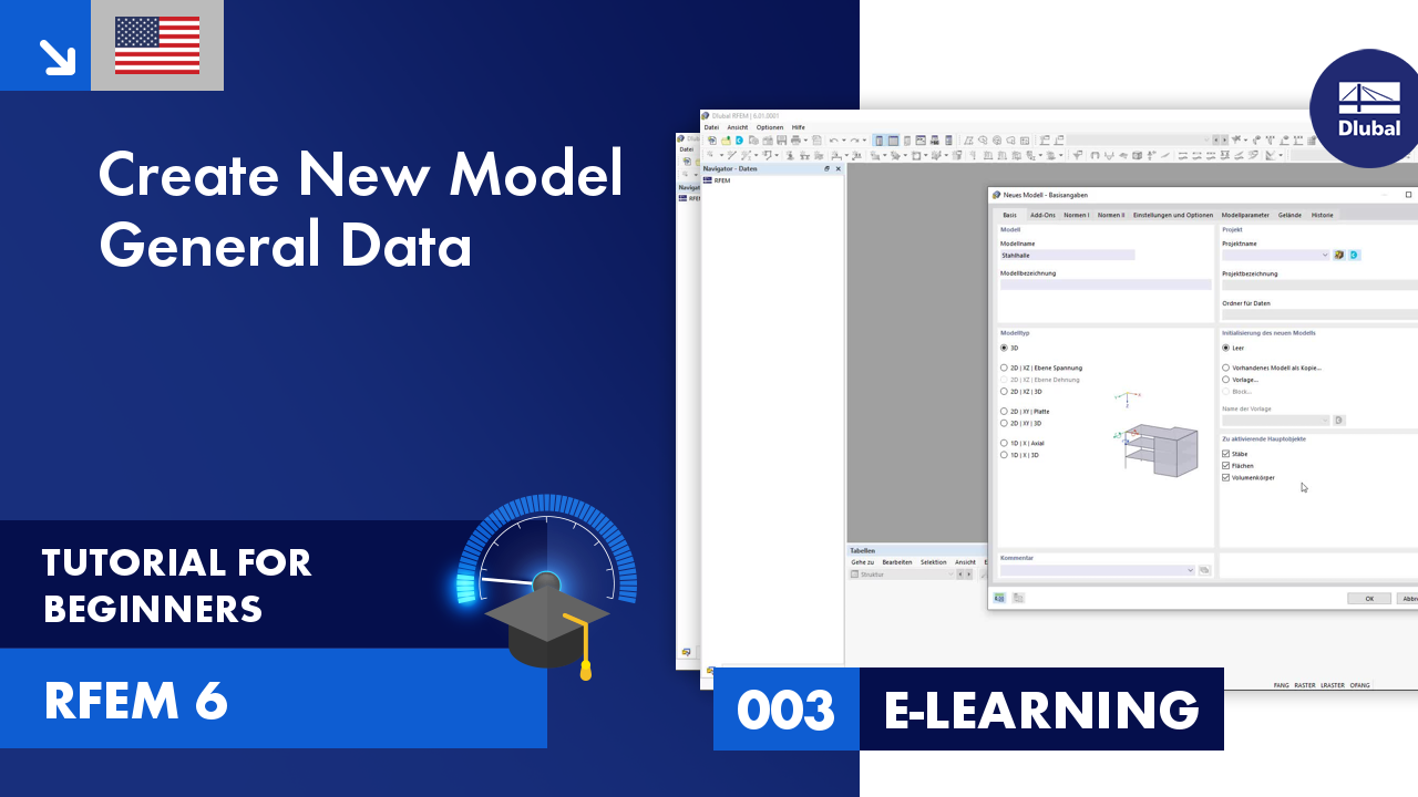 RFEM 6 Tutorial for Beginners | 003 Create New Model - Base Data