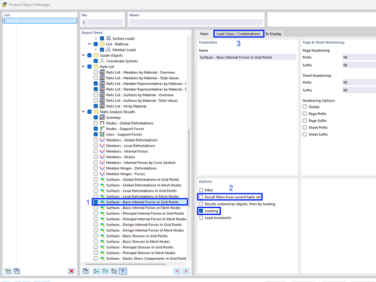 Selecting Data of Printout Report