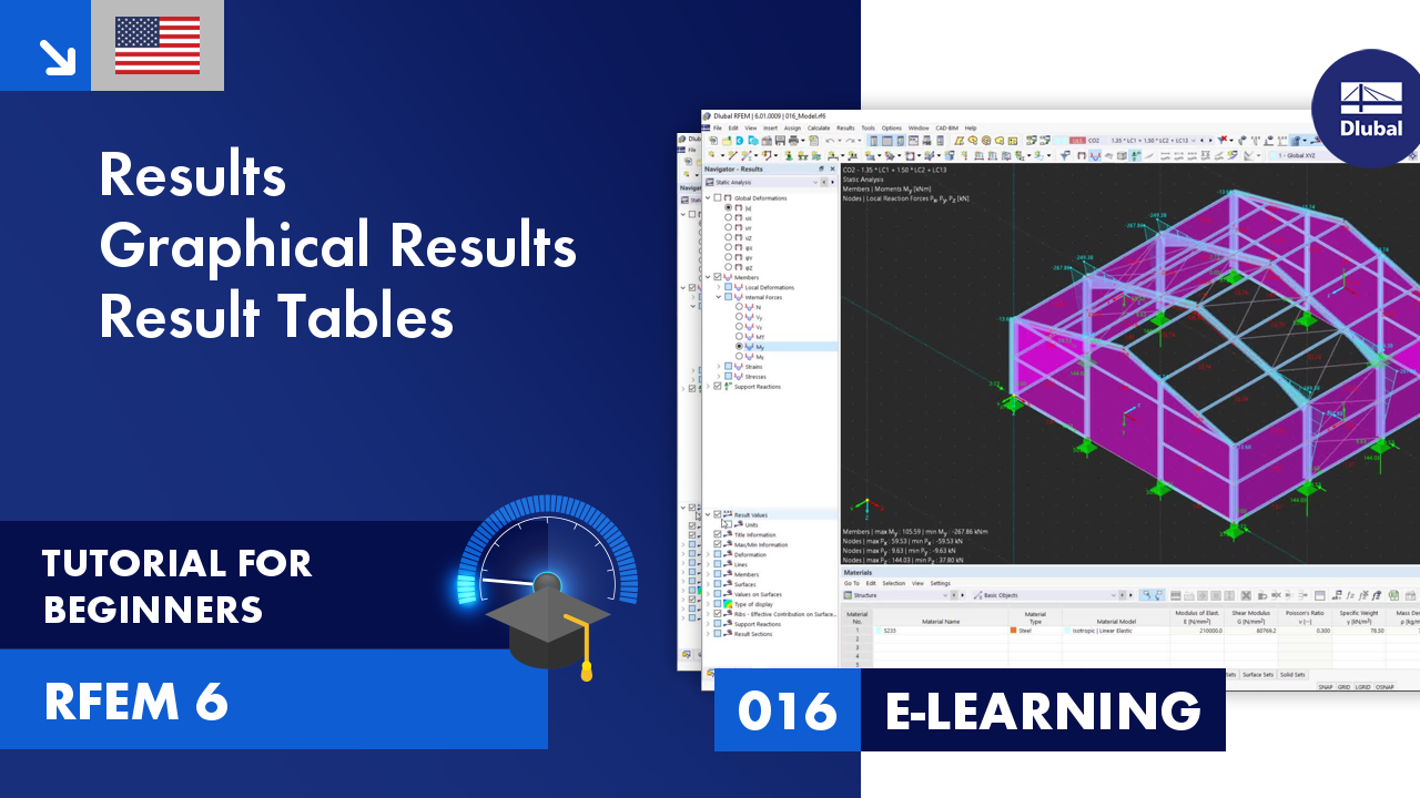 RFEM 6 Tutorial for Beginners | 016 Results | Graphical Results ...