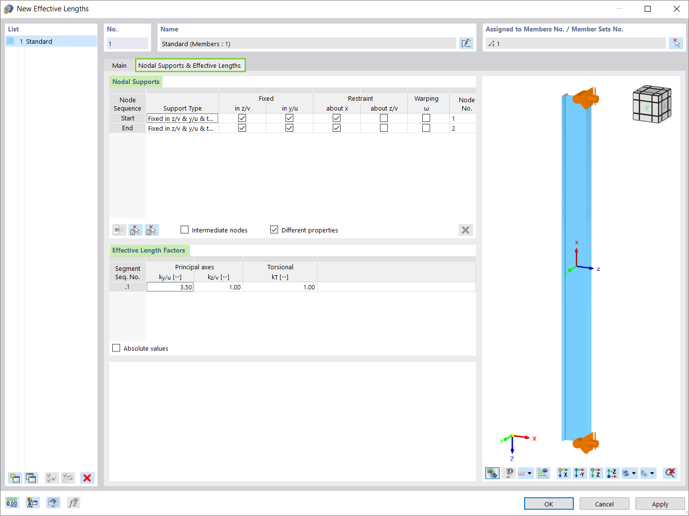 Nodal Supports and Effective Length Factors