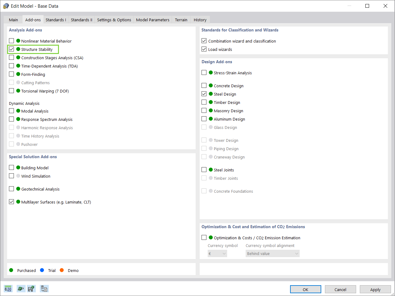 Activating Structure Stability Add-on