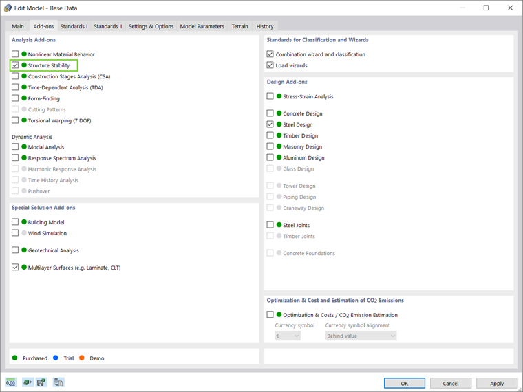 Activating Structure Stability Add-on
