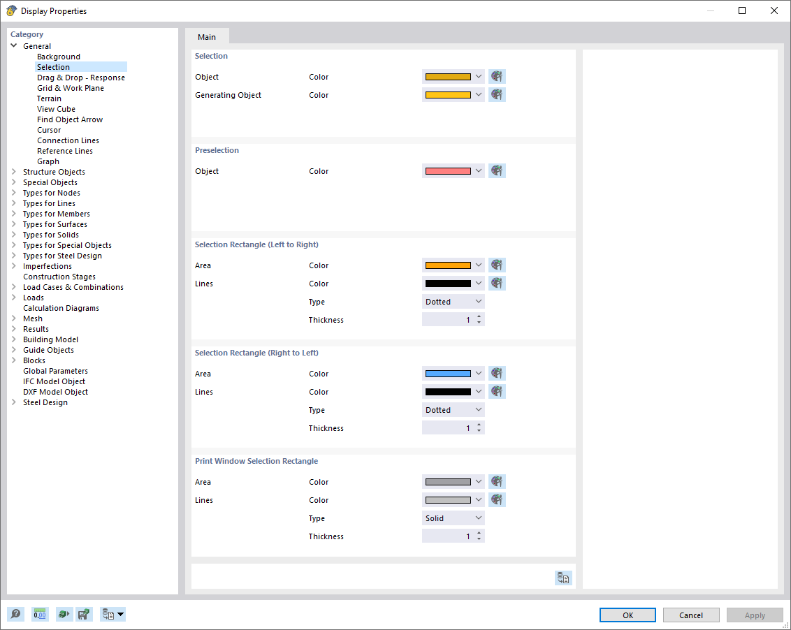 Setting Colors for Selection