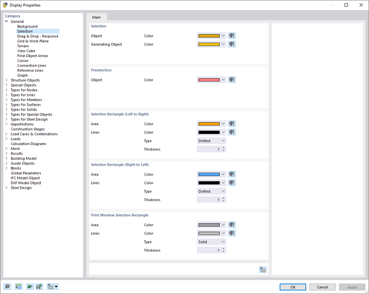Setting Colors for Selection