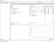 Graphical display of the time-dependent properties of concrete, for example, creep and shrinkage, in an input dialog box.