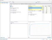 Graphical display of the time-dependent creep and shrinkage function for concrete design and material definition.