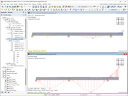 Display of linear elastic and cracked deformation of reinforced concrete sections with focus on State I and II