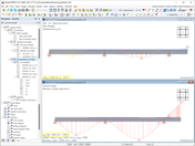 Display of linear elastic and cracked deformation of reinforced concrete sections with focus on State I and II