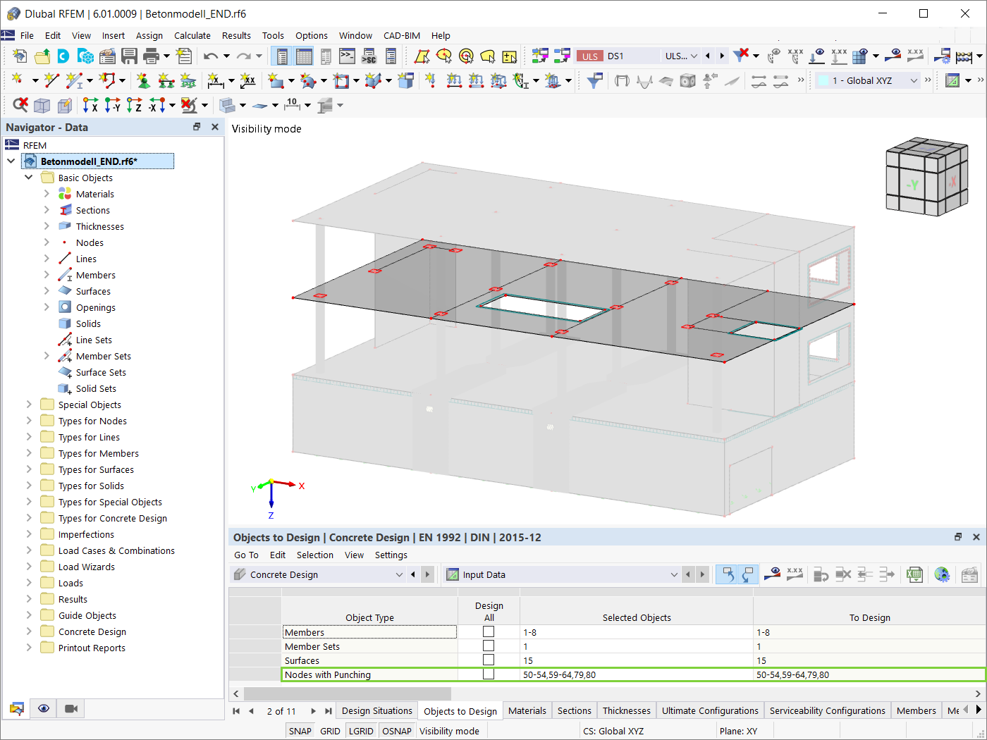 Selecting Punching Nodes via Tables