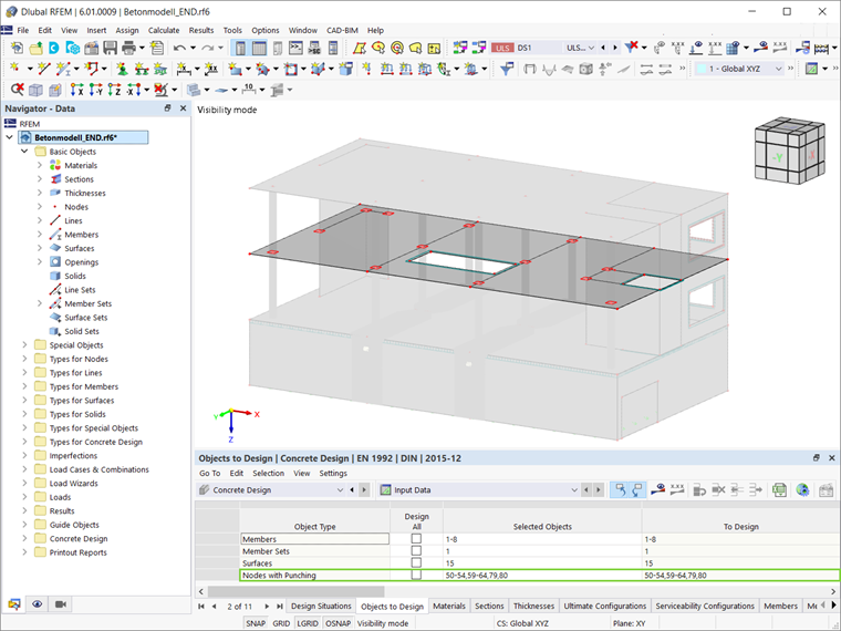 Selecting Punching Nodes via Tables
