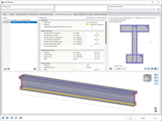 Graphical display of the specification of stirrups and longitudinal reinforcement for concrete members, including specific reinforcement input in a CAD tool.