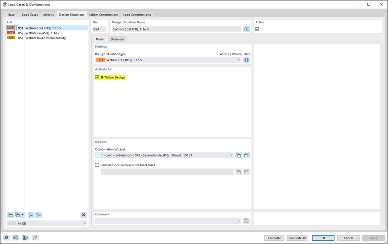 Activating Design Situation for Timber Design