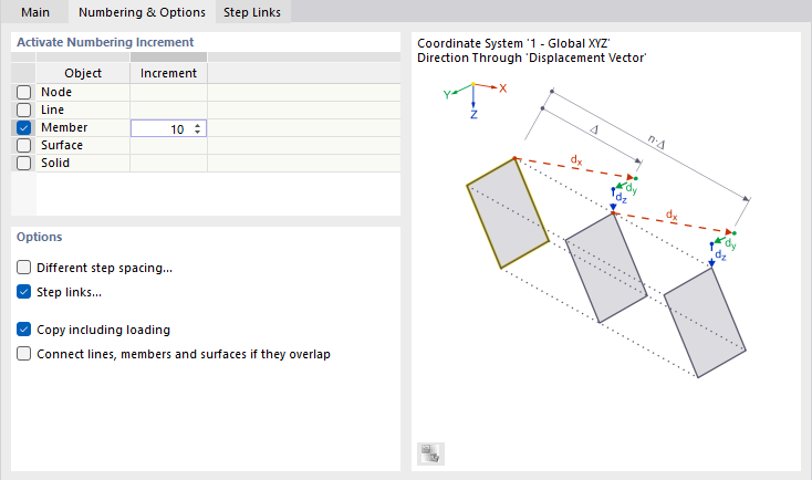 Adjusting Numbering and Setting Options