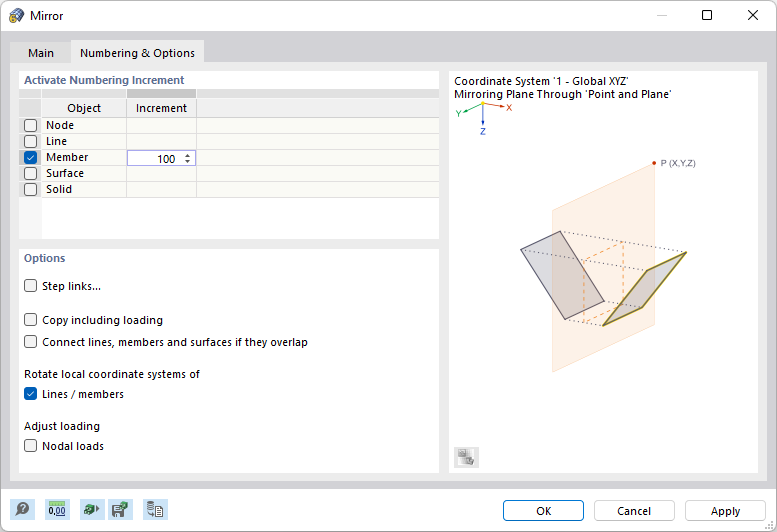 Adjusting Numbering and Setting Options