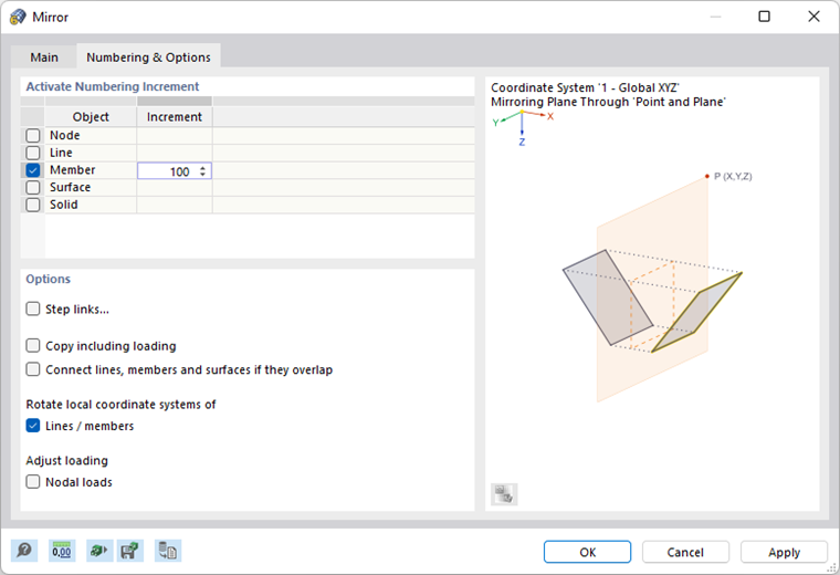 Adjusting Numbering and Setting Options