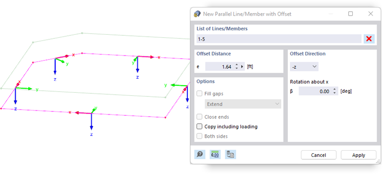 Defining Parallel Lines with Offset