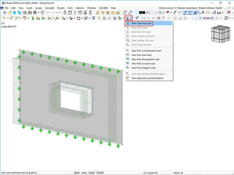 FAQ 005163 | How can the openings of surfaces be subjected to a load?