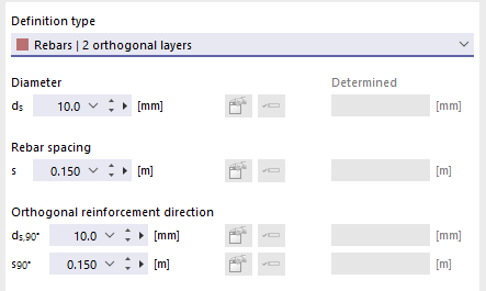 Definition Type | Reinforcing Bars – 2 Orthogonal Layers