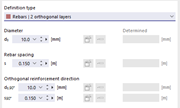 Definition Type | Reinforcing Bars – 2 Orthogonal Layers