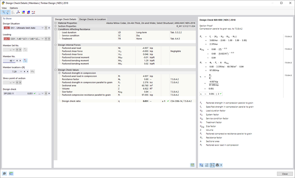 Timber Design - Members - Design Details