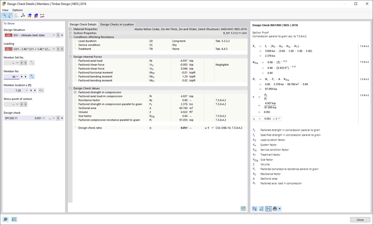 Timber Design - Members - Design Details