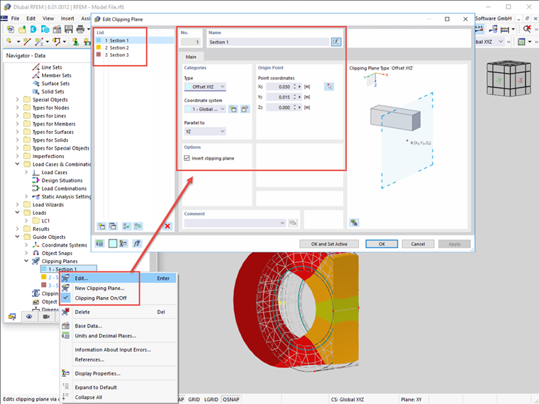 FAQ 005168 | Is it possible to create different section planes for the visualization of results?